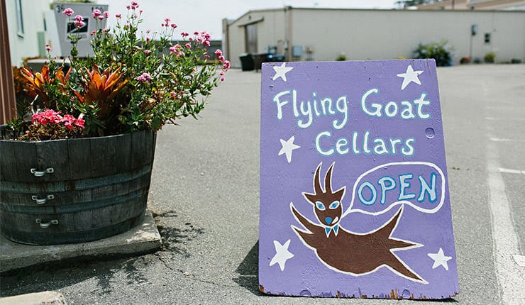 Flying Goat Cellars sign