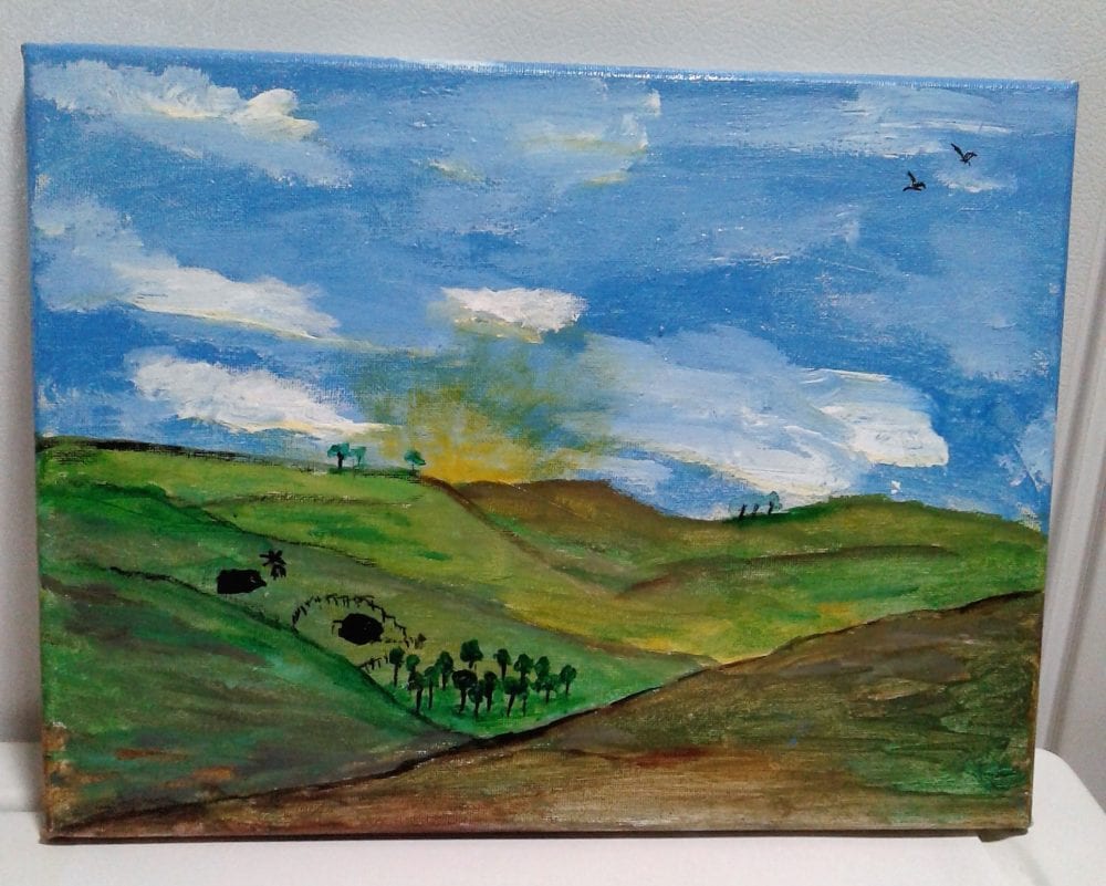 Painting of hills