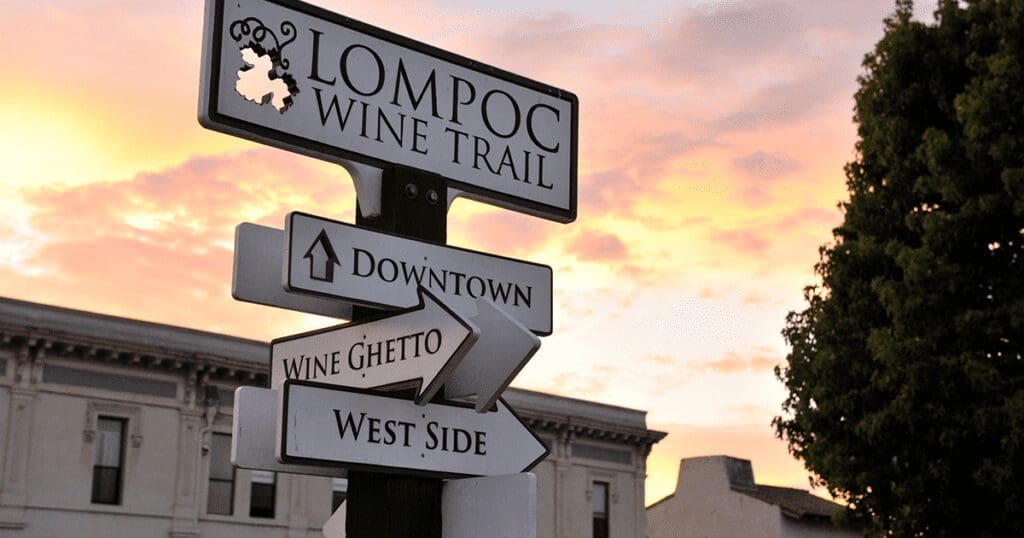 Lompoc Whine Trail sign