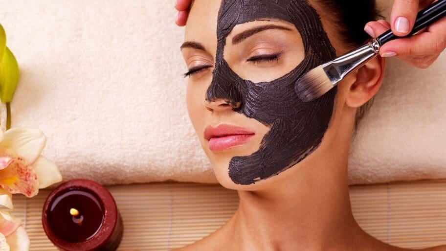 Woman getting a facial in a spa