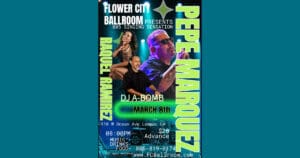 Concert alert! Join us for an electrifying night at the Flower City Ballroom in Lompoc, CA, featuring Pepe Marquez, Raquel Ramirez, and DJ A-Bomb. Dont miss this incredible event on March 8th. Entry is just $20—contact info at the bottom for more details!.