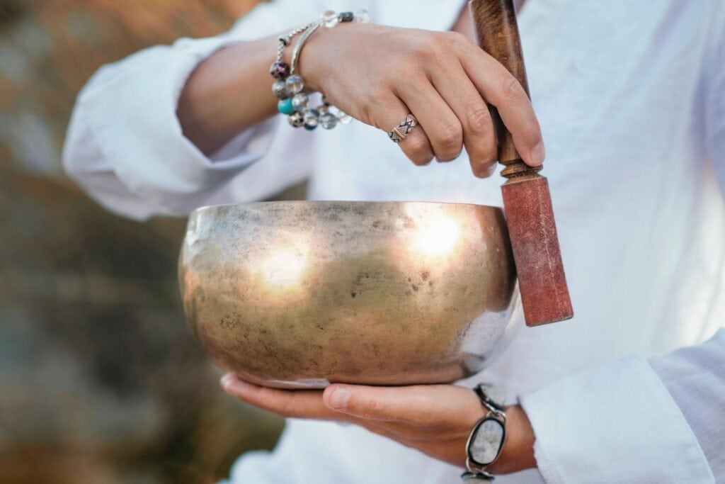 photo of a sound bowl in hands wellness in lompoc california