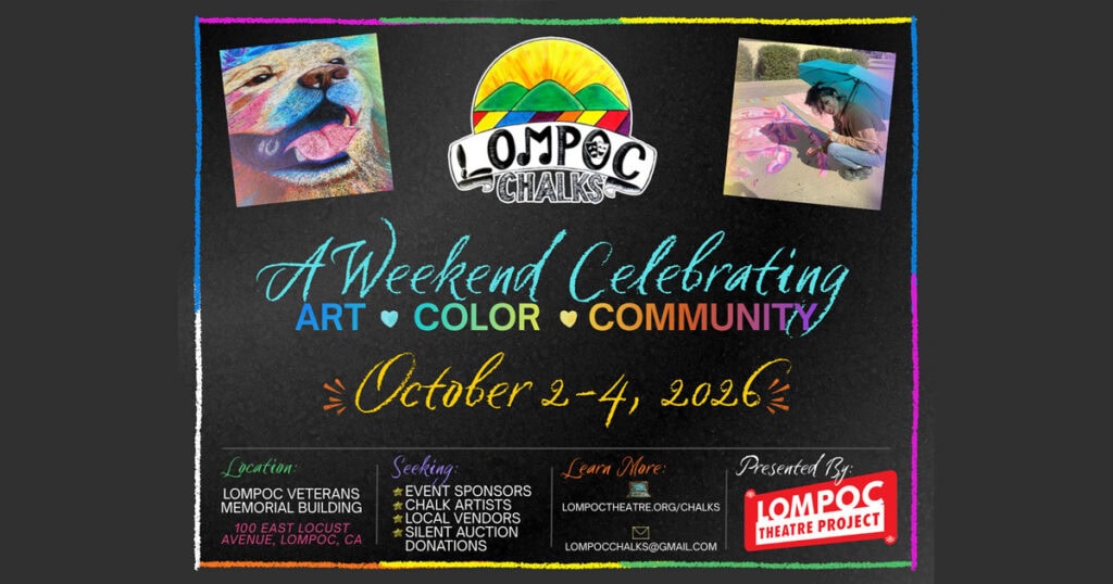 Vibrant chalk art display at Lompoc California event, celebrating art and community.