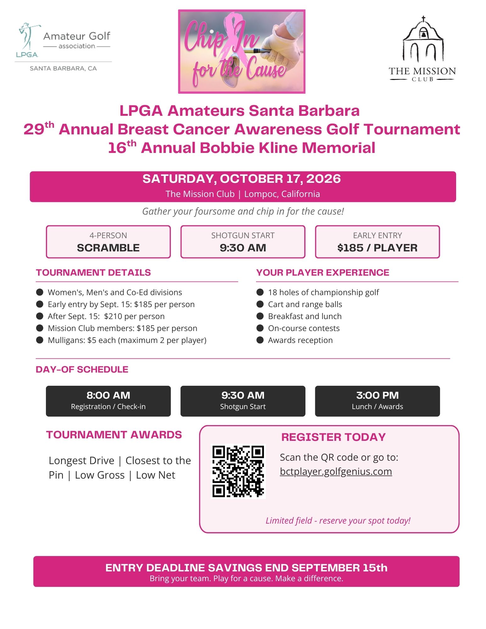 LPGA Amateurs Santa Barbara golf tournament at The Mission Club in Lompoc, CA.