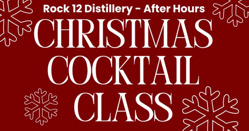 Festive Christmas cocktail class at Rock 12 Distillery in Lompoc, California.
