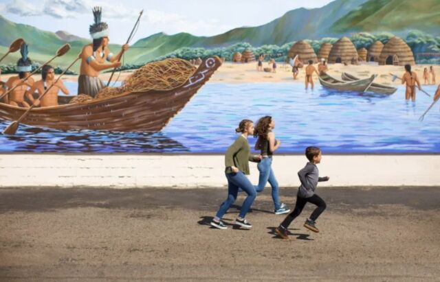 You'll find over 40 murals scattered around the city of Lompoc. One of them is Lompoc's first mural-in-a-day titled: Chumash Indians. This beautiful mural is a salute to the Chumash Indians who inhabited the Lompoc Valley for many centuries. The Chumash Indians relied on the ocean for food, built their own canoes, and lived in dome-shaped homes made from willow branches. What's your favorite mural in Lompoc?
📍 118 East Ocean Avenue.
🎨 Master artist: Robert Thomas

Explore more of the beautiful murals in Lompoc: Link to Things to Do in bio

#explorelompoc #lompoc #lompocmurals #muralpainting #streetart #artwork #murals #visitcalifornia #streetartist #streetartgallery #art #workofart #localart #muralist #streetartist #local #historic #artist