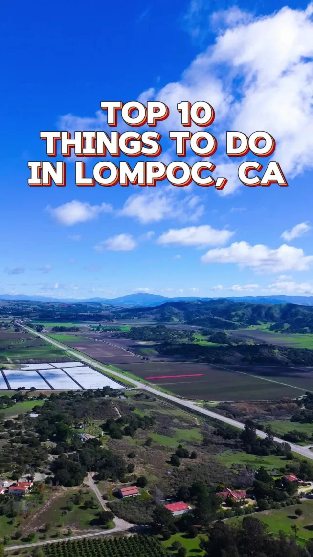 Escape to Lompoc, a friendly, relaxing destination with plenty of fun activities and unforgettable attractions to make your visit memorable. From wine tasting to hillside hiking, you'll have a full itinerary as you discover all this small city has to offer. Here are the top 10 things to do in Lompoc:

📜 Visit @ lapurisimamission, a beautifully restored mission with trails, exhibits, and living history events showcasing life in the 1800s.
🍇 Discover world-class wineries in the Sta Rita Hills, one of California’s premier wine regions. Must-visit stops include Melville Vineyard & Winery, @zotovich_vineyards_, and the Lompoc Wine Ghetto, a haven for boutique wine tasting. 🍷
🖼️ Explore over 30 vibrant murals in Old Town Lompoc that tell stories of the city’s history, agriculture, and community.
🏕️ Jalama Beach is known for its rugged beauty. Don’t miss the iconic Jalama Beach Grill for their legendary hamburger.
☁️ Get your adrenaline fix by experiencing the highest tandem jump on the West Coast at @skydivesantabarbara.
🌷 Snap some breathtaking photos of the fields of flowers at the @santaritahillslavender Farm.
⛳ Book a tee time at La Purisima Golf Course. Pros and celebrities alike love @lapurisimagolf for its challenging course, great design and untouched beauty.
👟 Hike Bodger Trail, a scenic short hiking trail offering stunning panoramic views of the Lompoc Valley.
🚶‍♀️ Take the Heritage Walk to explore historic landmarks such as the @lompocmuseum and other notable sites.
🏊 Dive into fun at the Lompoc Aquatic Center, complete with lap pools, a water playground and two, 126-foot slides. 

Learn more 👉 Link in bio!
 #explorelompoc #lompoc